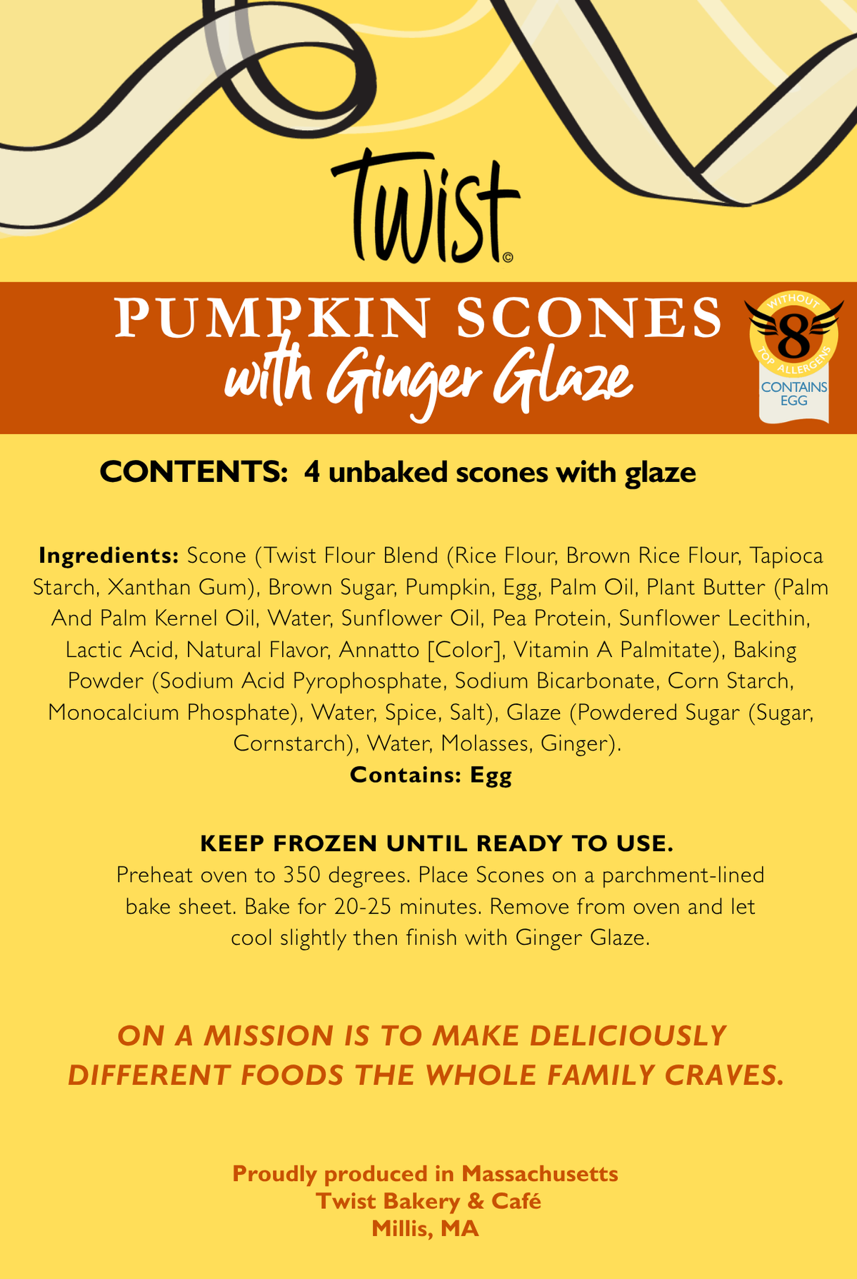 Pumpkin Scone with Ginger Glaze (4 Pack)